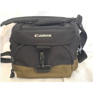 Canon Camera Bag Black Olive Green Padded Shoulder Gadget Bag with Dividers